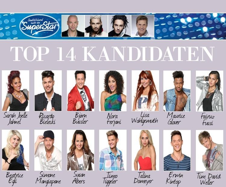 Bester Kandidat(in) bei Dsds 2013 ???
Top 14